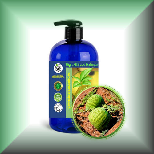 Kalahari Melon Seed Oil for Face, Skin & Hair - Virgin, in a 16 fl oz botte with pump dispenser. 