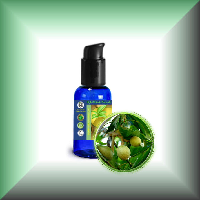 Kukui Nut Oil for Face, Skin, Hair & Massage in a 1 fl oz bottle with pump dispenser.