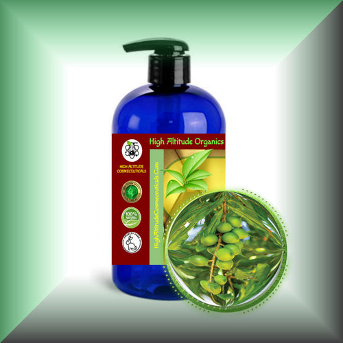 Macadamia Nut Oil for Face, Mature Skin & Hair - Virgin, in a 16 fl oz bottle with pump dispenser.