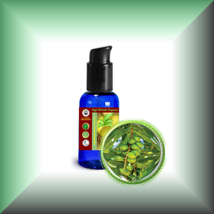 Macadamia Nut Oil for Face, Mature Skin & Hair - Virgin, in a 1 fl oz bottle with pump dispenser.