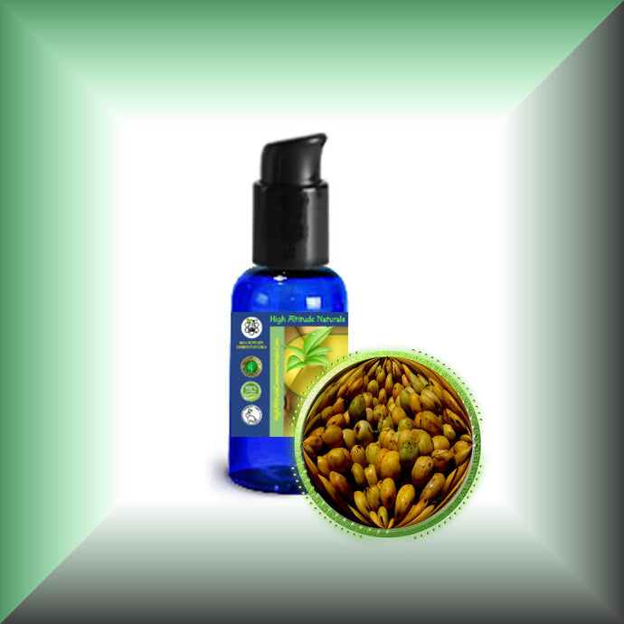 Marula Oil for Face, Skin, Hair & Body - Virgin, in a 1 fl oz bottle with pump dispenser.