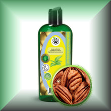 Pecan Oil for Face, Skin, Hair & Massage in a 8 fl oz bottle with dispenser cap.