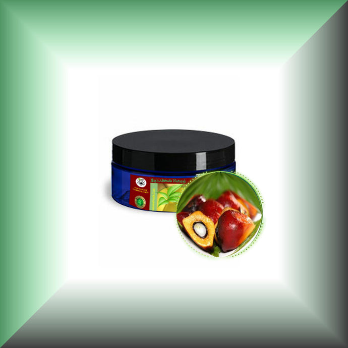 Red Palm Olein Oil for Skin, Hair, Massage & Soap - Virgin, in a 2oz jar with lid.