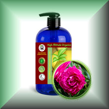 Rose Herbal Oil Extract for Face, Skin, Hair & Massage in a 16 fl oz bottle with pump dispenser.