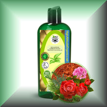Rose Sandalwood Body Massage Oil for Aromatherapy & Relaxation in a 8 fl oz bottle with dispensing cap.