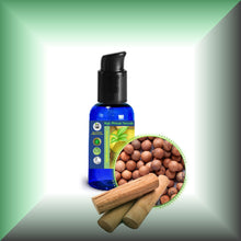 Sandalwood Seed Oil for Face, Skin & Hair (Australian, Santalum Spicatum) - Cold-Pressed, in a 1 fl oz bottle with pump dispenser.