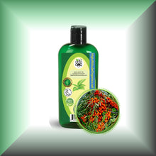 Sea Buckthorn Berry Oil for Face, Skin & Hair - Virgin, in a 4 fl oz bottle with dispenser cap.