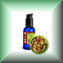 Virgin Sweet Almond Oil for Face, Skin, Hair, Body & Massage in a 1 fl oz bottle with pump.